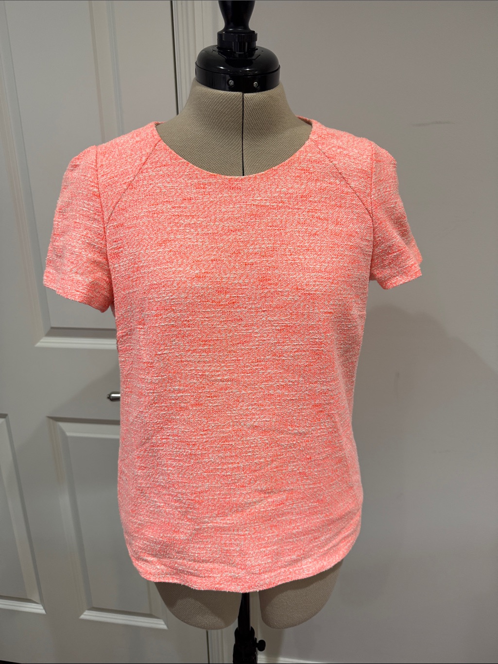 Comptoir Des Cotonniers Womens Structured Tweed In Coral Orange Size 40